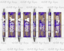 Load image into Gallery viewer, 2023 Graduation Purple and Gold Pen Wraps Set 3