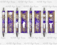 Load image into Gallery viewer, 2023 Graduation Purple and Gold Pen Wraps Set 5