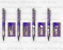 Load image into Gallery viewer, 2023 Graduation Purple and Gold Pen Wraps Set 2