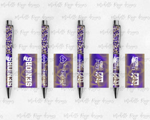 2023 Graduation Purple and Gold Pen Wraps Set 4