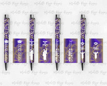 Load image into Gallery viewer, 2023 Graduation Purple and Gold Pen Wraps Set 5