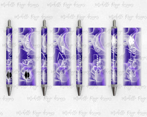 2023 Graduation Purple and White Pen Wraps Set 1