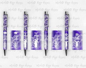 2023 Graduation Purple and White Pen Wraps Set 5