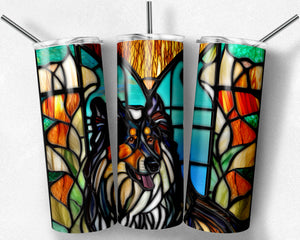 Collie Dog Stained Glass
