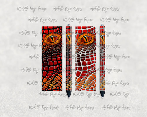 Red Black Dragon Epoxy and Waterslide Pen Wraps