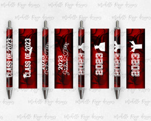 2023 Graduation Red and Black Pen Wraps Set 3