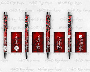 2023 Graduation Red and Black Pen Wraps Set 1