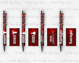 2023 Graduation Red and Black Pen Wraps Set 3