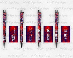 2023 Graduation Red and Blue Pen Wraps Set 2