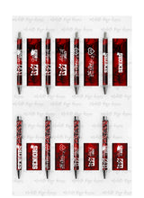 Load image into Gallery viewer, 2023 Graduation Red and Black Pen Wraps Set 4