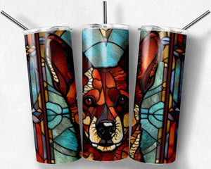 Red Heeler  Dog Stained Glass