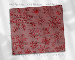 Red Holographic Snowflakes