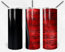 Load image into Gallery viewer, Red and Black Sheet Music with Black Swish Blank