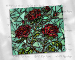 Red Roses Stained Glass