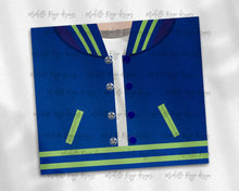 Load image into Gallery viewer, Boys Varsity Jacket Royal Blue and Green