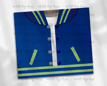 Load image into Gallery viewer, Boys Varsity Jacket Royal Blue and Green African American