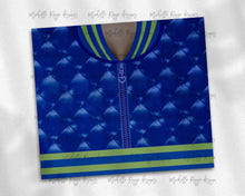Load image into Gallery viewer, Girls Varsity Jacket Royal Blue and Green African American