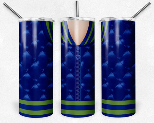 Girls Varsity Jacket Royal Blue and Green