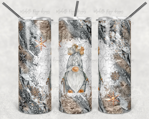 silver Bronze  Milky Way with Gnome and snow flakes