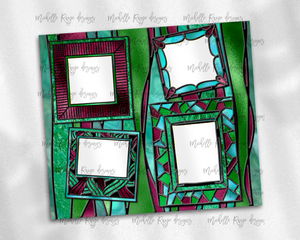Four Christmas Picture Frames Stained Glass