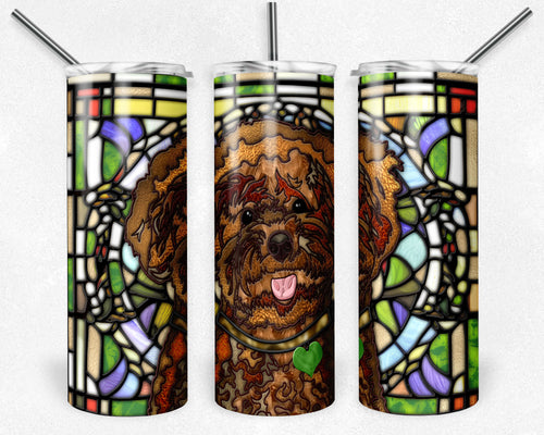 Toy Poodle Dog Stained Glass