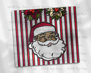 African American Santa Claus Stained Glass