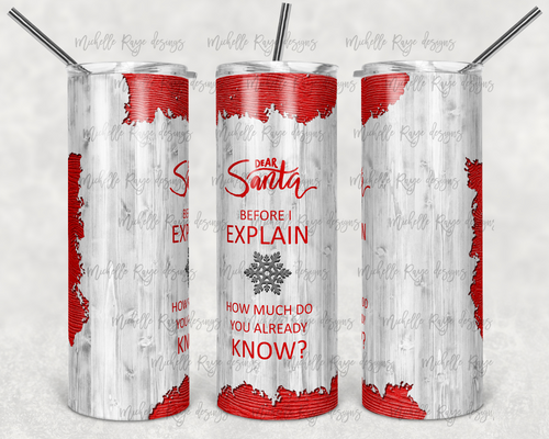 Santa How Much Do You Know Peek A Boo on Wood Background