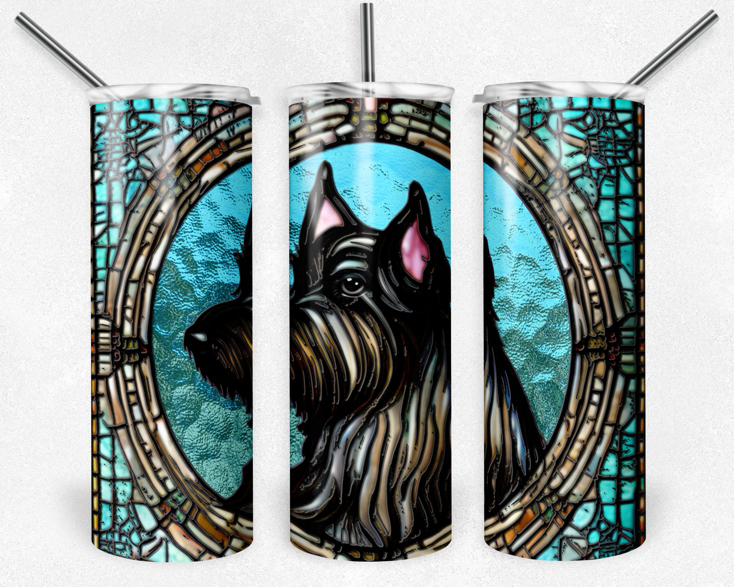 Scottish Terrier Dog Stained Glass