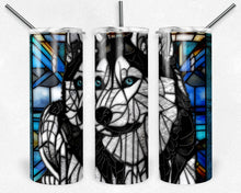 Load image into Gallery viewer, Siberian Husky Dog Stained Glass