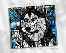 Load image into Gallery viewer, Siberian Husky Dog Stained Glass