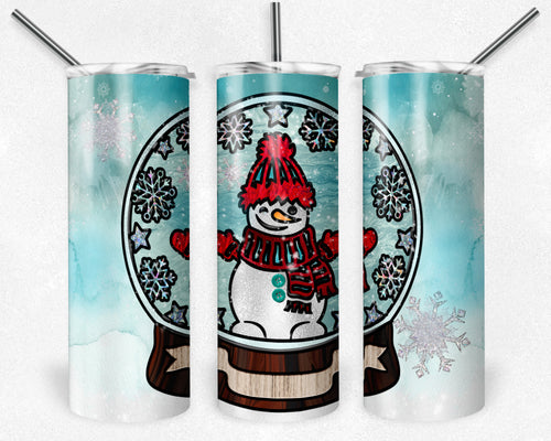 Snowman Snow Globe Stained Glass