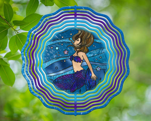 Mermaid Stained Glass Wind Spinner 10