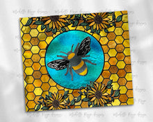 Load image into Gallery viewer, Floral Bee Stained Glass Tumbler