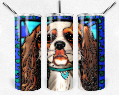 King Charles Cavalier Spaniel Dog Stained Glass