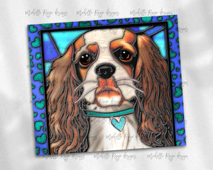 King Charles Cavalier Spaniel Dog Stained Glass