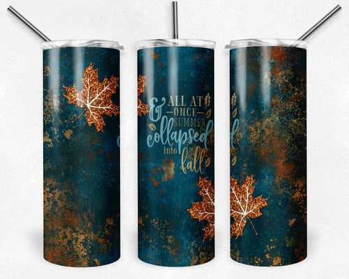 Teal Fall Glitter Leaves All at Once Summer Collapsed Into Fall