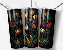 Load image into Gallery viewer, Tulips stained Glass - vivid colors