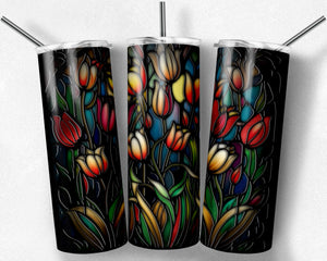 Tulips stained Glass - vivid colors