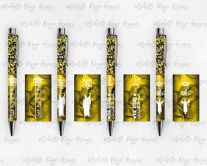 2023 Graduation Yellow and Black Pen Wraps Set 5