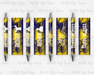 2023 Graduation Yellow and Blue Pen Wraps Set 3