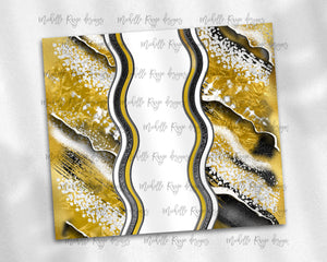 Yellow Black and White with Stained Glass Border Blank