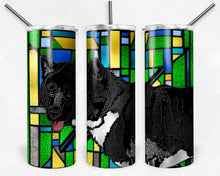 Load image into Gallery viewer, Akita Black and White Dog Stained Glass