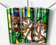 Load image into Gallery viewer, Akita Red Dog Stained Glass