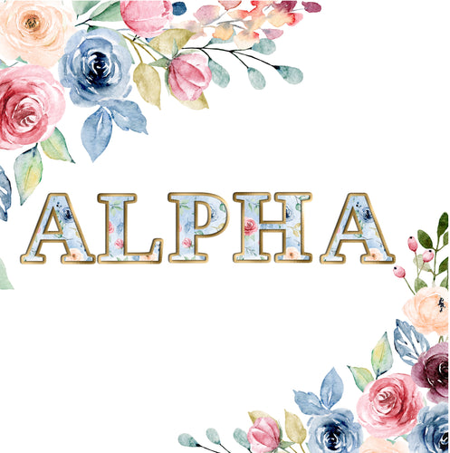 Watercolor Spring Floral PNG Alphabet