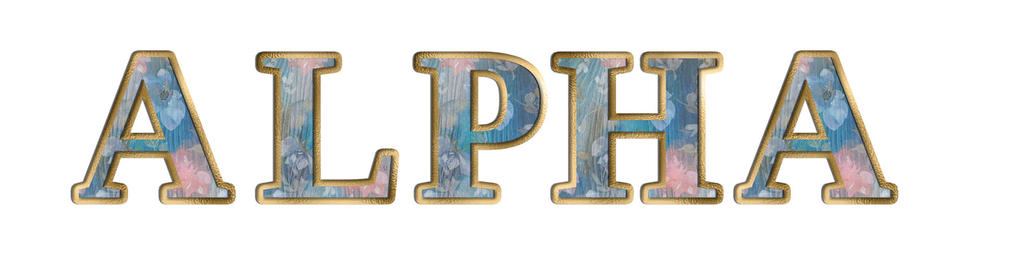 Abstract Wood Floral Alphabet PNG Overlays- alpha's only
