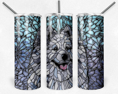 American Eskimo Dog Stained Glass