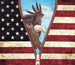 American Flag Bald Eagle Zipper