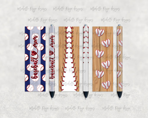 Baseball Epoxy Pen Wraps Set