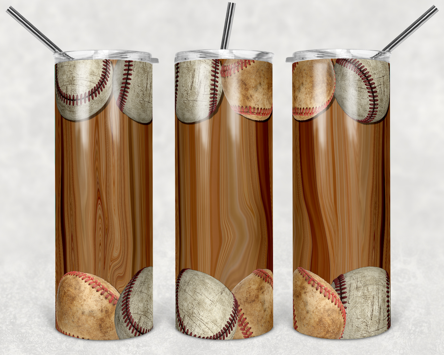Baseballs on Light Wood Grain