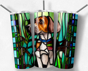 Beagle Stained Glass